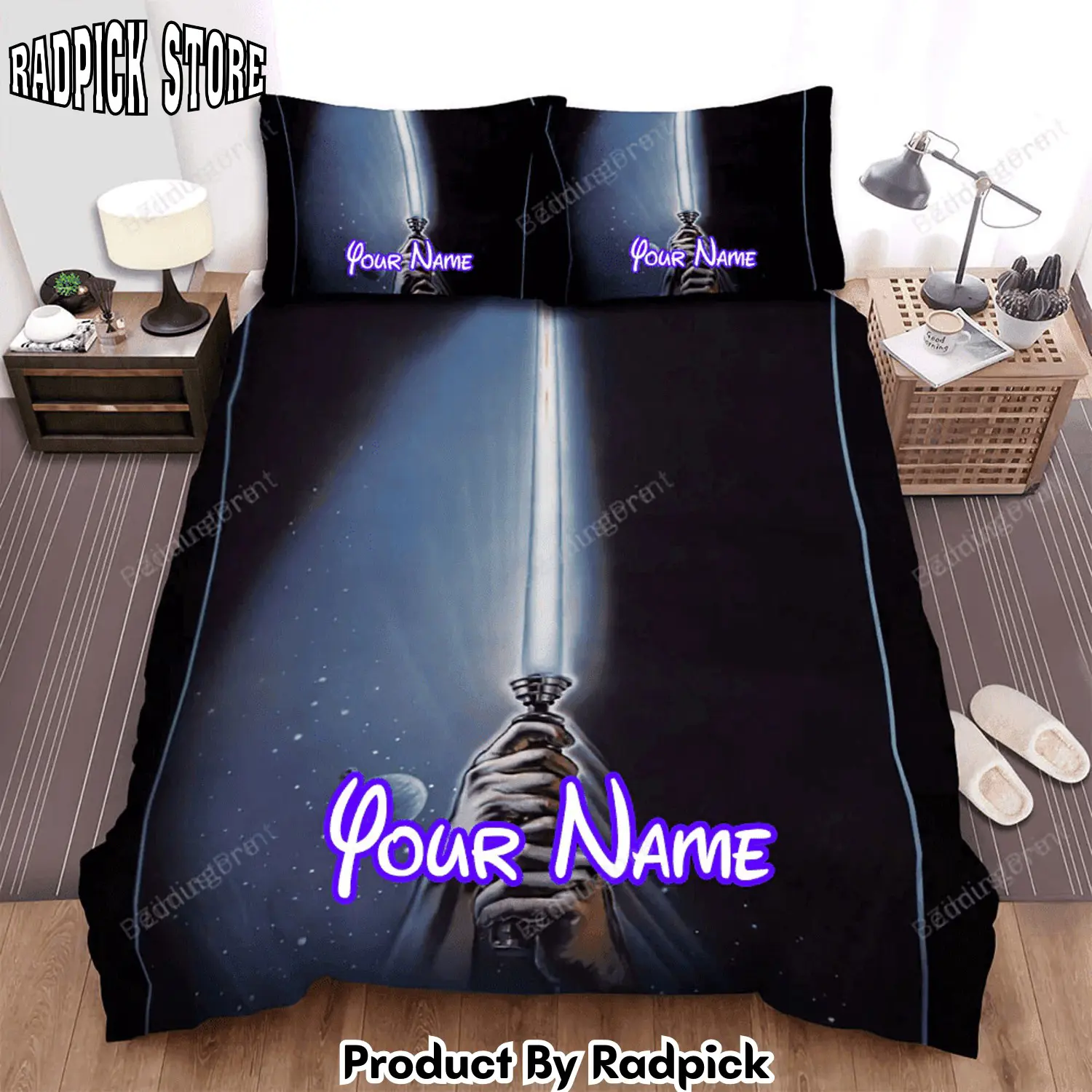 Radpick star wars episode vi return of the jedi hand with light sword movie poster bed sheets duvet cover personalized name bedding sets rp3271908
